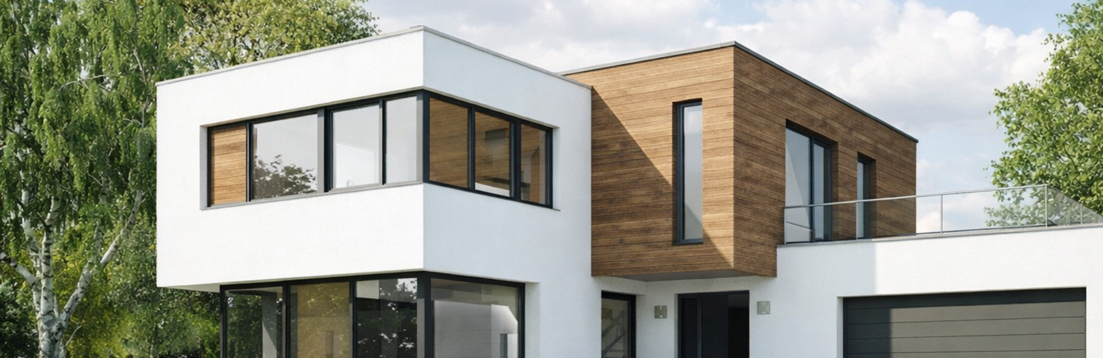 Modernes Haus im Sommer